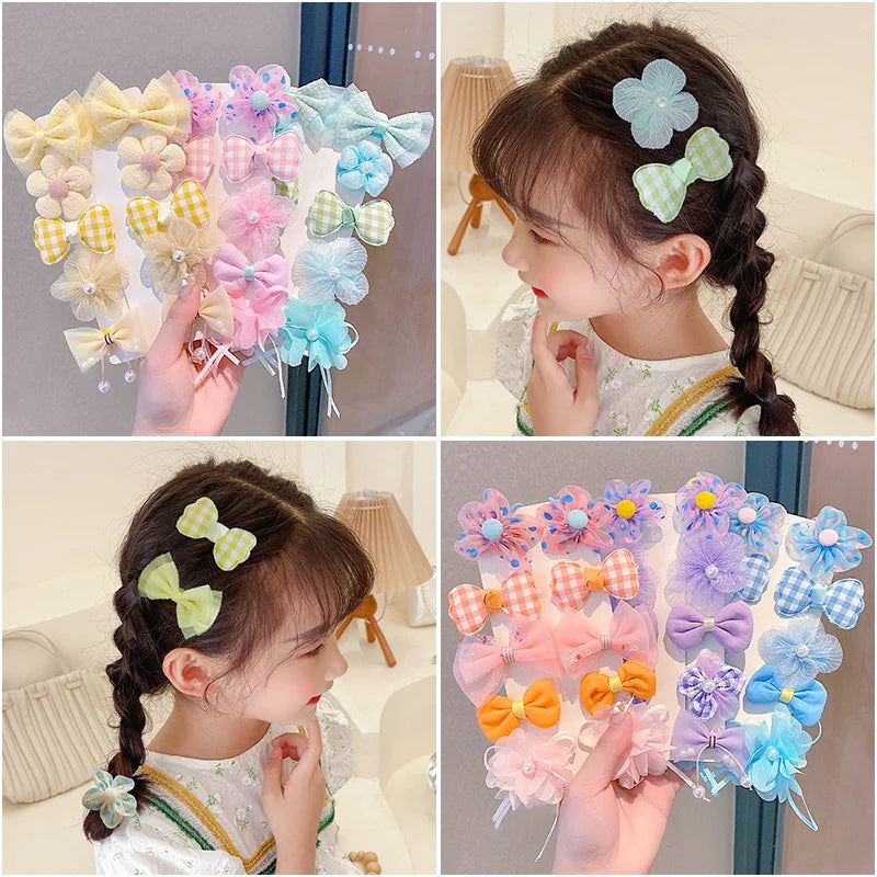 Children's Hairpin Princess Little Girl Sweet Mesh Broken Clip Cute Baby Does Not Hurt Hair Headdress Suit
