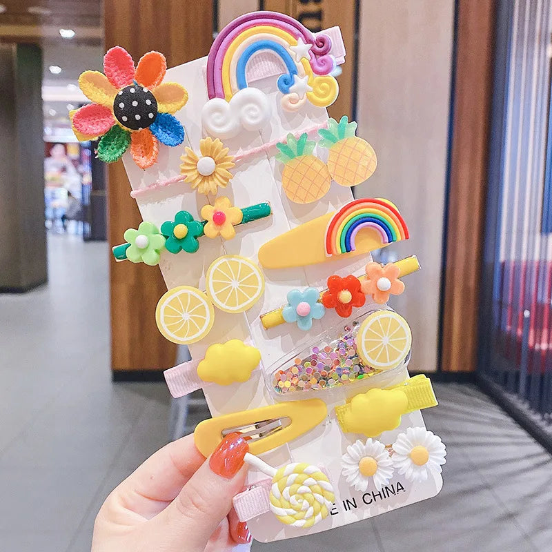 Children's Hairpin Princess Little Girl Sweet Mesh Broken Clip Cute Baby Does Not Hurt Hair Headdress Suit