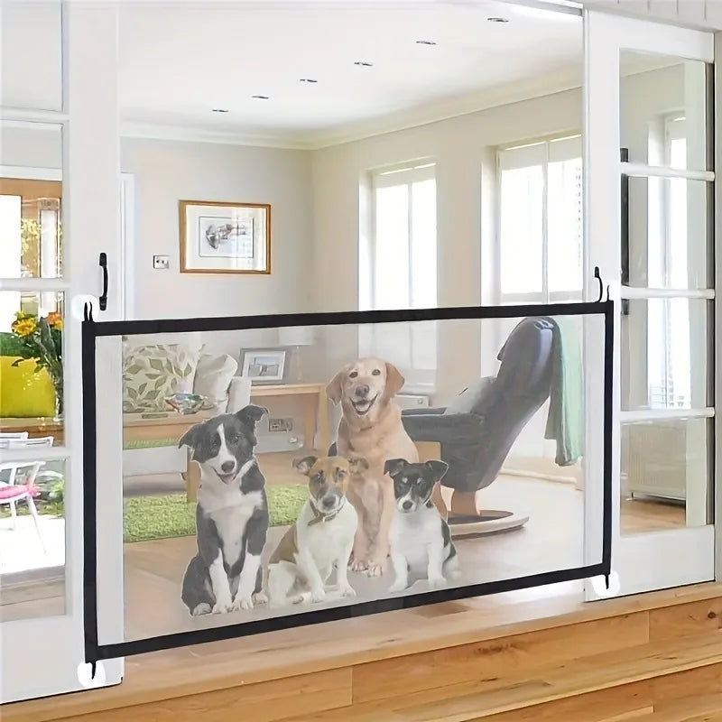 Pet Dog Barrier Fences with Hook Pet Isolated Network New Folding Breathable Mesh Stairs Gate Dog Safety Fence Pet Products
