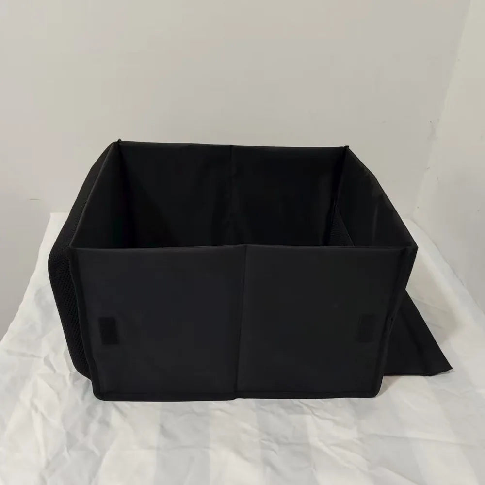Car storage items with foldable design, combining storage and lumbar support functions