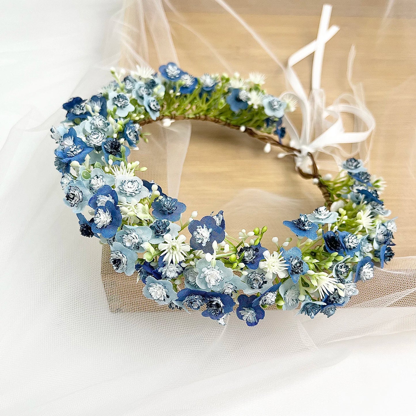 Breathable White Flower Crowns Tiaras Hairbands Romantic Sweet Gardland Women Wedding Hair Accessories for Bride Bridesmaids