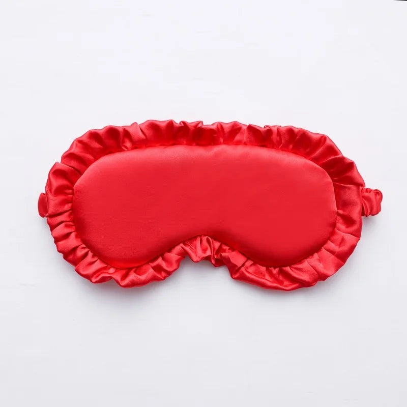 Silk Eye Mask Artificial Filament Artificial Silk Mask Sleep Eye Cover Ruffled Design Blackout Eye Patch For Suitable For Men