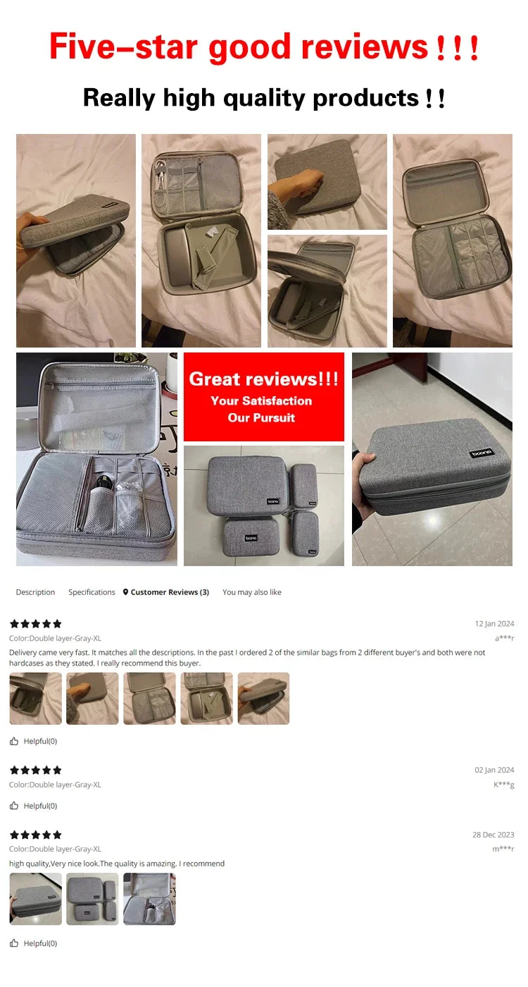 Travel Electronics Accessories Storage Bag Large Capacity Tablet Hard Data Cable Organizer Box Eva Hard Protective Case 