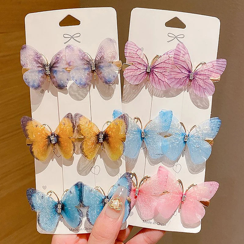 Colorful Butterfly Hairpins Random Girl Hair Clips Women Sweet Rainbow Barrettes Fashion Hair Accessories Ornament