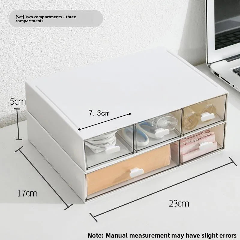 Desktop Organizer Der Sle Transparent Storage Box Stationery Supplies Arrangement Box Office Desk Workstation Transforma...