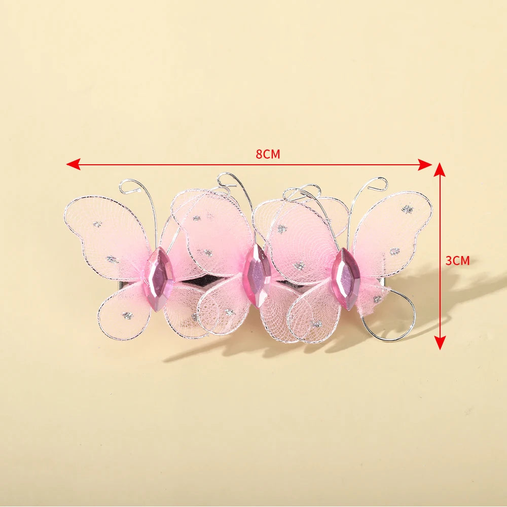 Butterfly Hairpins New Korean Yarn Elegant Metal Tassel Long Hair Clips For Women Hanfu Antique Party Hair Accessories