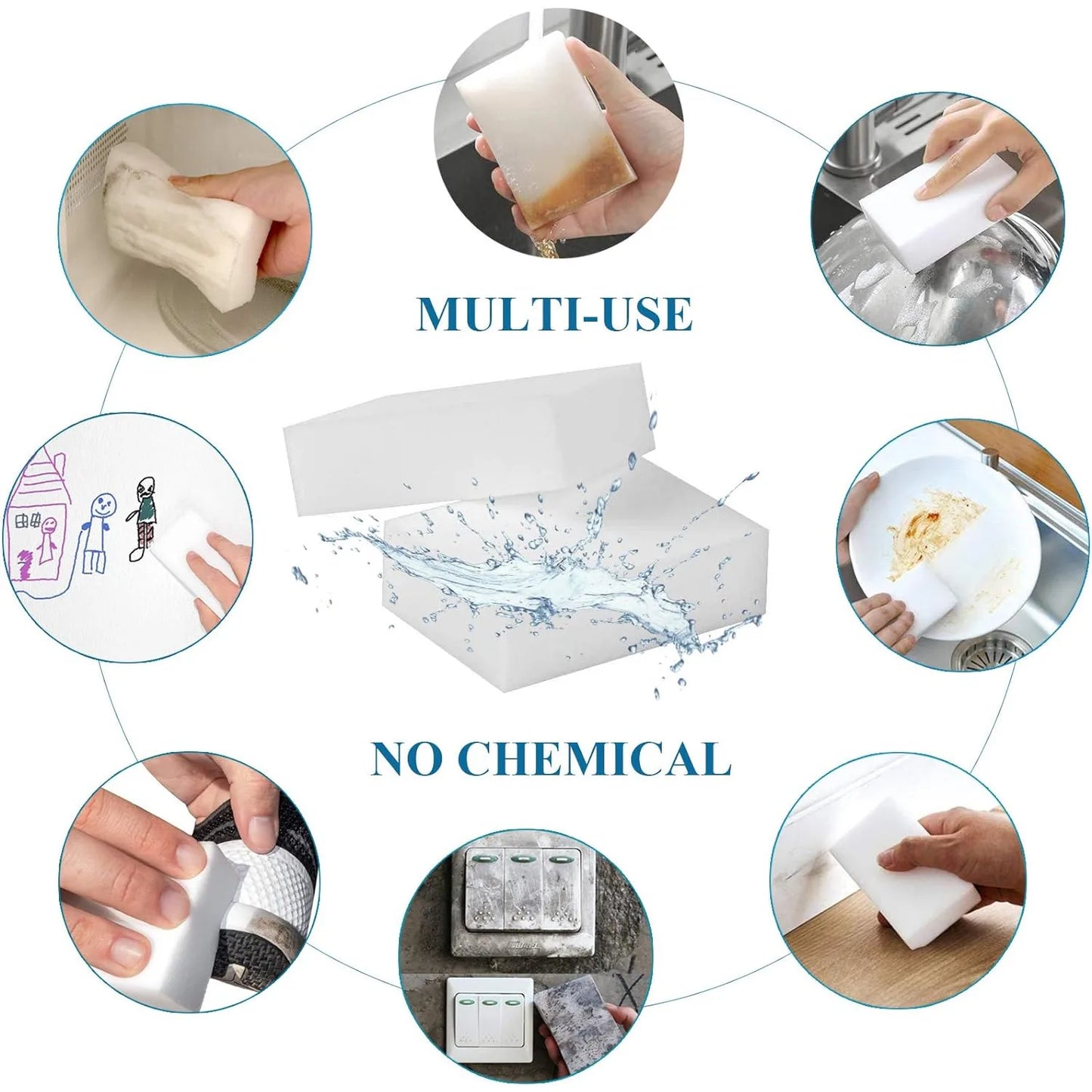 Magic Eraser, 100 pcs Heavy Duty Melamine Magic Eraser Sponge