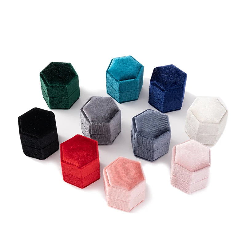 Velvet Single Ring Box Gift Jewelry Organizer Packaging for Wedding Ceremony Engagement Display Storage Supplies Accessories