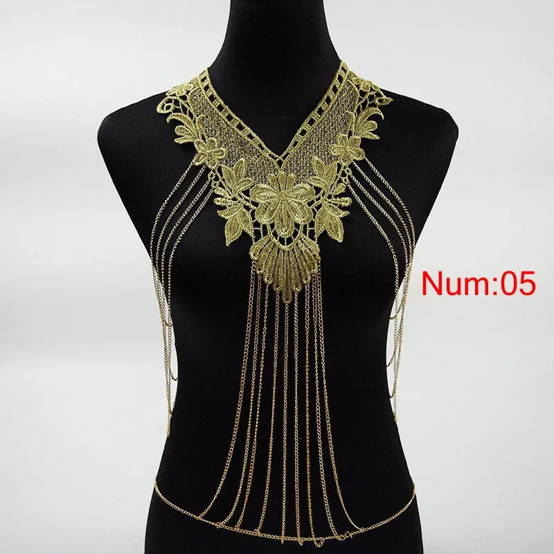 Fashion Chain Necklace Lace Flower Collares Sexy Women Lace Necklace 2017 Elegant Party summer jewelry