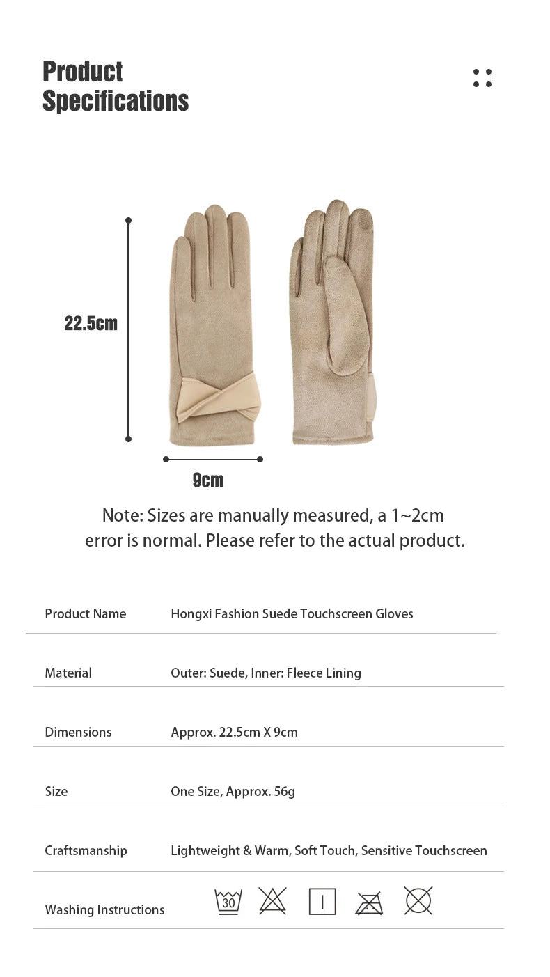 Winter gloves for women suede cold-proof and warm gloves for women plus velvet thickened gloves touch screen gloves