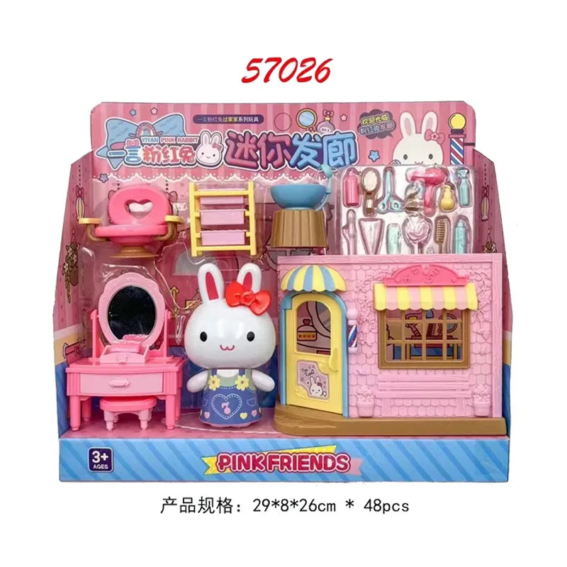 Cartoon Pink Rabbit Secret Mini Notebook Secret Diary Creative Handmade Diy Simulation Girl Toy Set Gift Birthday Gift