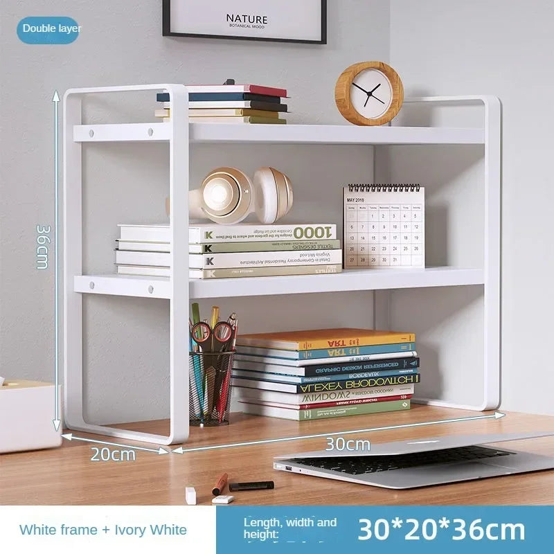 Student Dormitory Desktop Book Storage Rack Layered Sorting of Office Desk Clutter Bedroom Cosmetics Perfume Iron Storage Rack