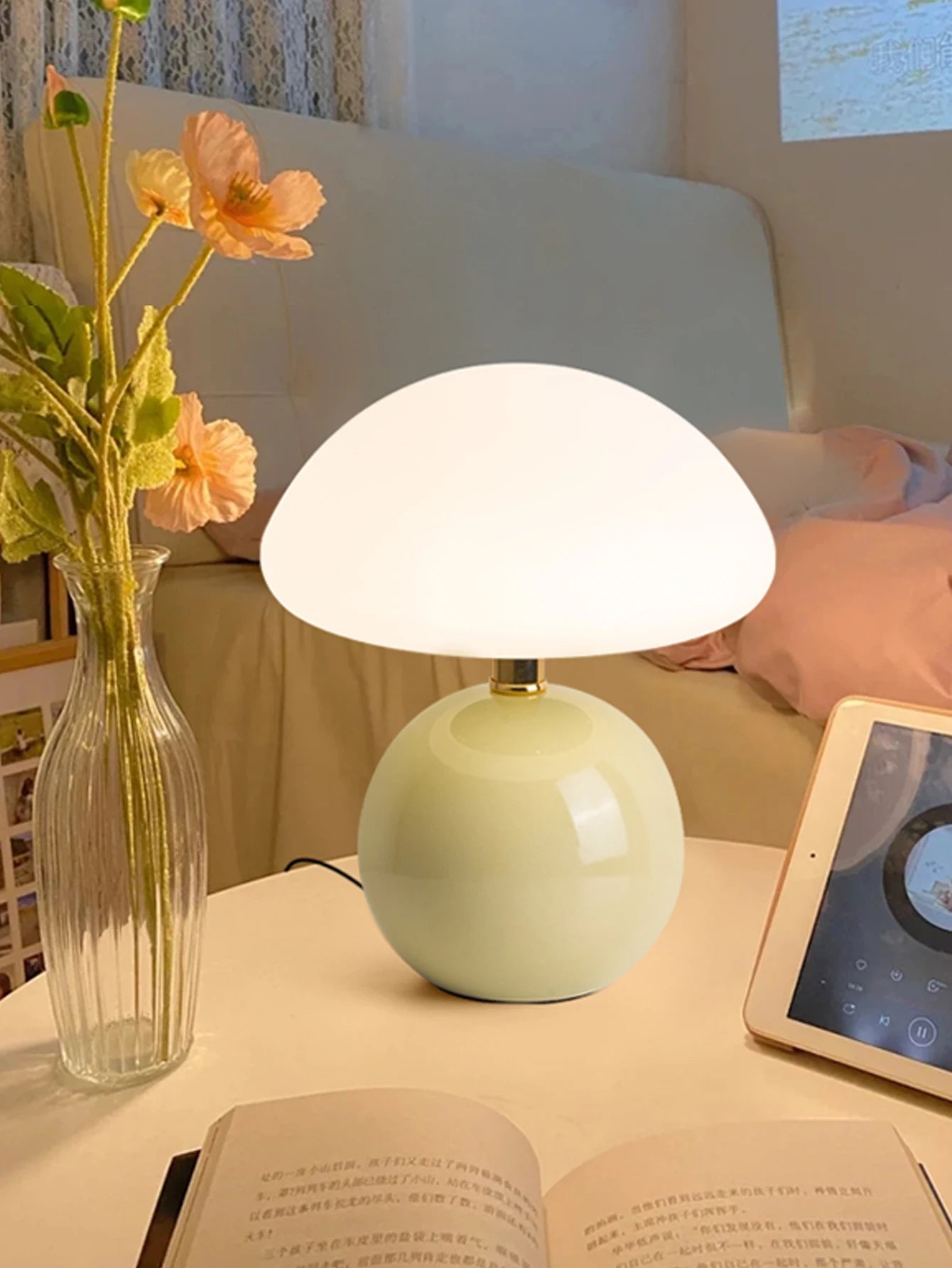 Led table lamp for bedroom Lamp bedside table White/pink/red/beige/orange stromatolite moon desk Mood light Room decorating item