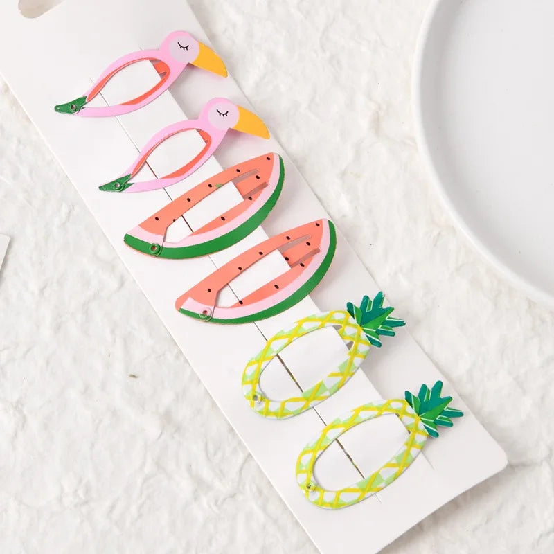 Cute Cartoon Fruit Hairpins Set Children Baby Girls Kid Kawaii Hair Clips Pin Barrettes Accessories Hairgrips Headdress Headwear