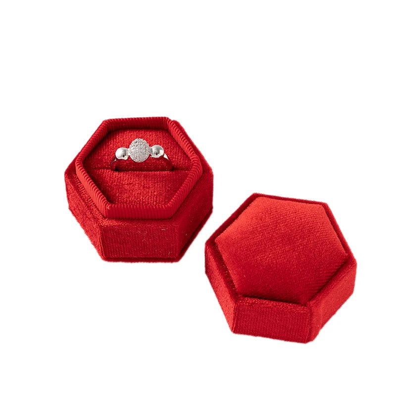 Velvet Single Ring Box Gift Jewelry Organizer Packaging for Wedding Ceremony Engagement Display Storage Supplies Accessories