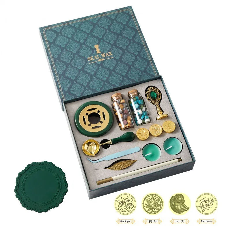 Wax Seal Stamp Set Lacquered Stamp Sealing Wax Kit Craft Supplies Scrapbooking Wedding Invitation Making tools