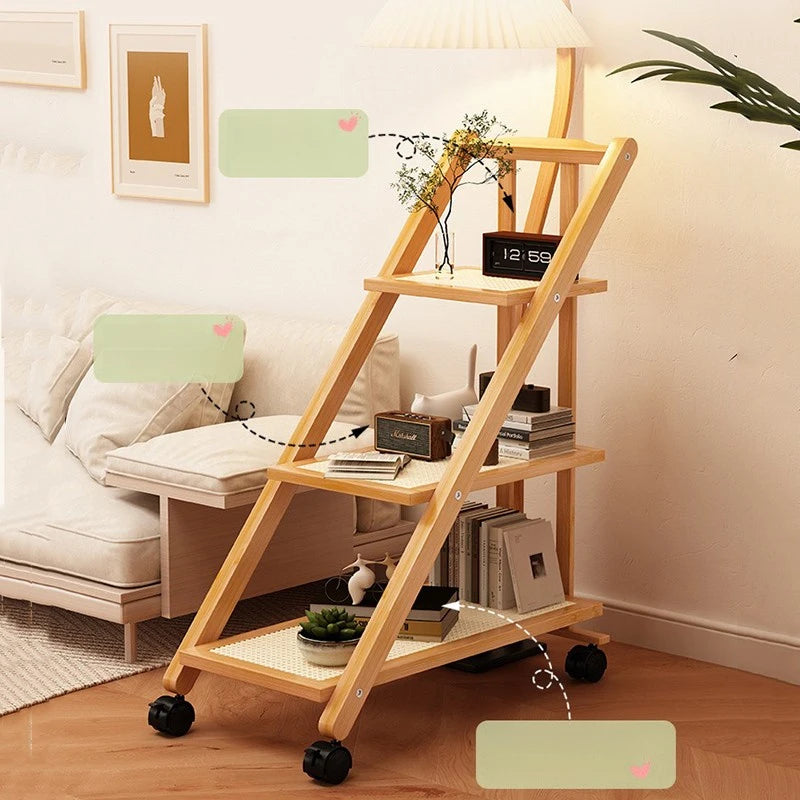 Multifunctional Foldable Storage Holders Multilayer Household Landing Organizer Indoor Mobile Night Table Living Room Furniture