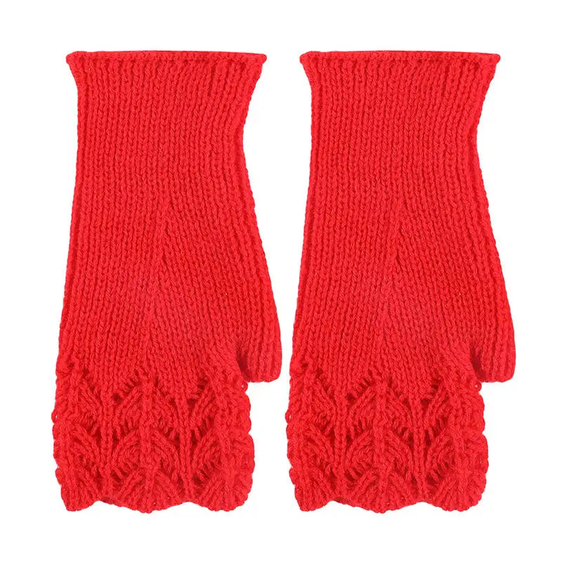 Women Knitted Warm Half Gloves Autumn Winter Fingerless Gloves Arm Sleeve Girls Fashion Casual Accessories Mittens