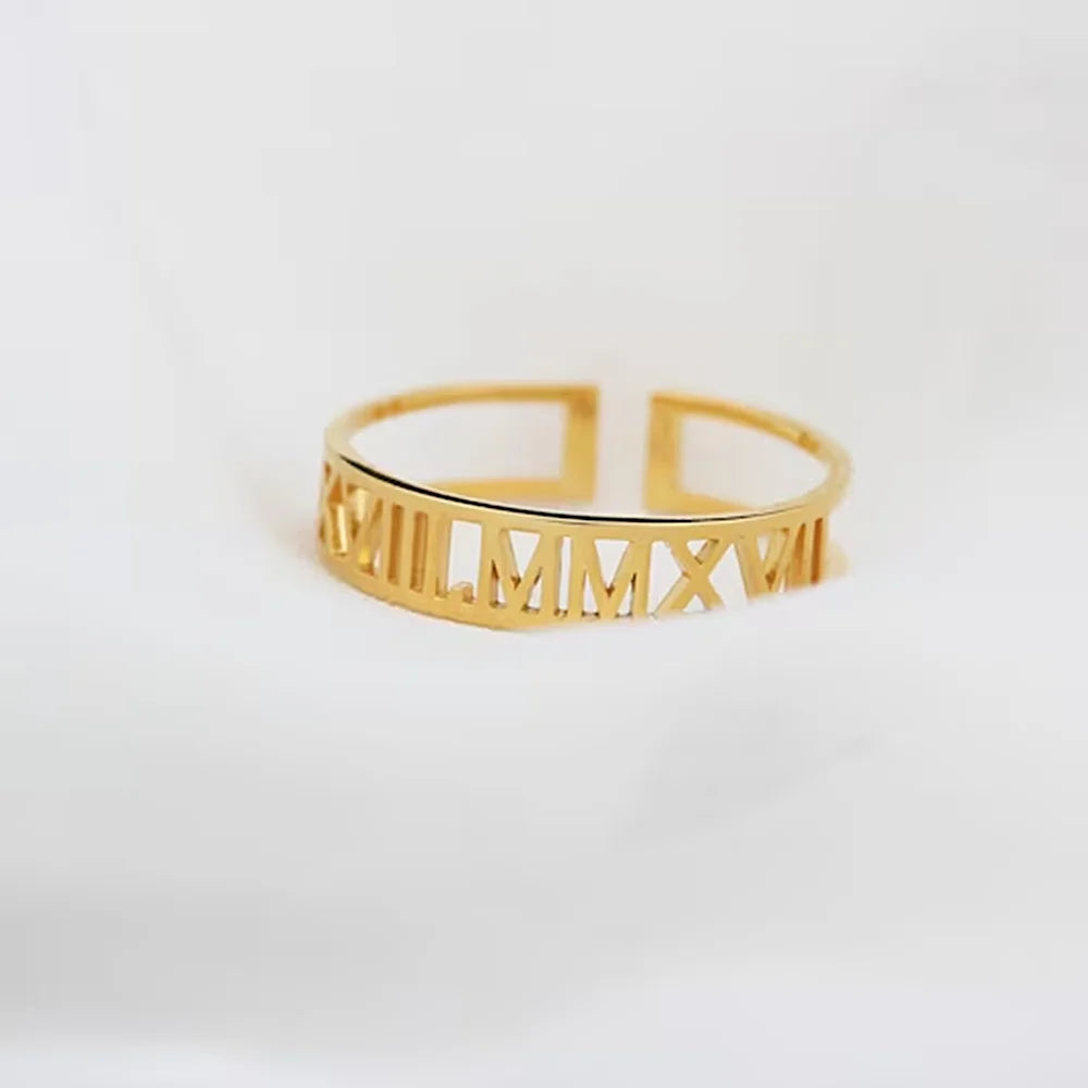 Letter Personalized Engraving Ring Women's Customized Ring Men's Engagement Wedding Stainless Steel Customized Jewelry Gift