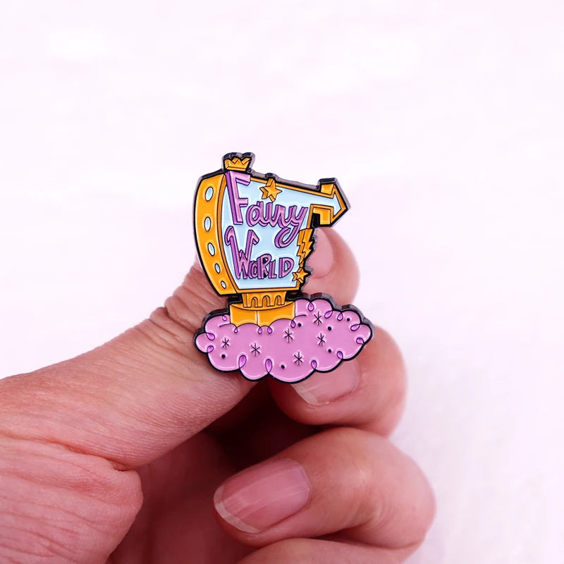 Fairy World Enamel Pin Faerie Brooch Jewelry Accessories for Child