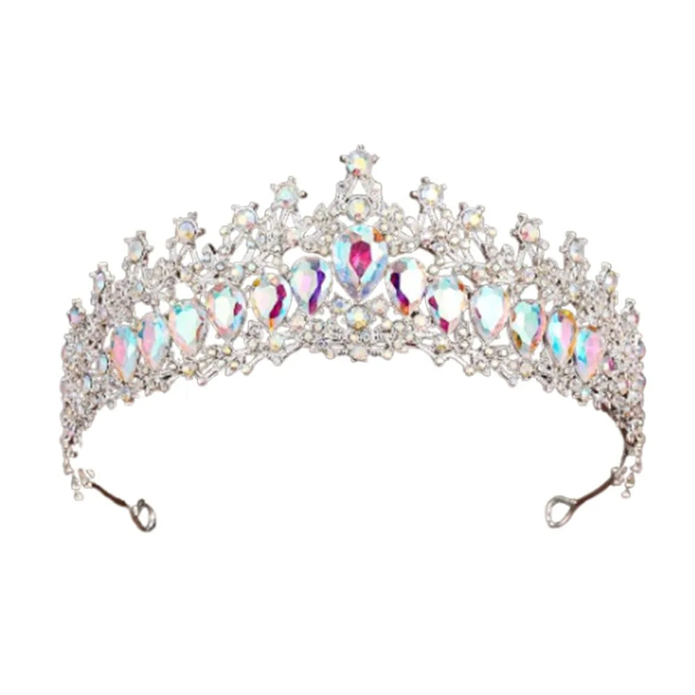 Trendy Shiny Baroque Queen Tiaras Elegant Luxury Alloy Princess Crown Dazzling Adjustable Bridal Headwear Photography Props