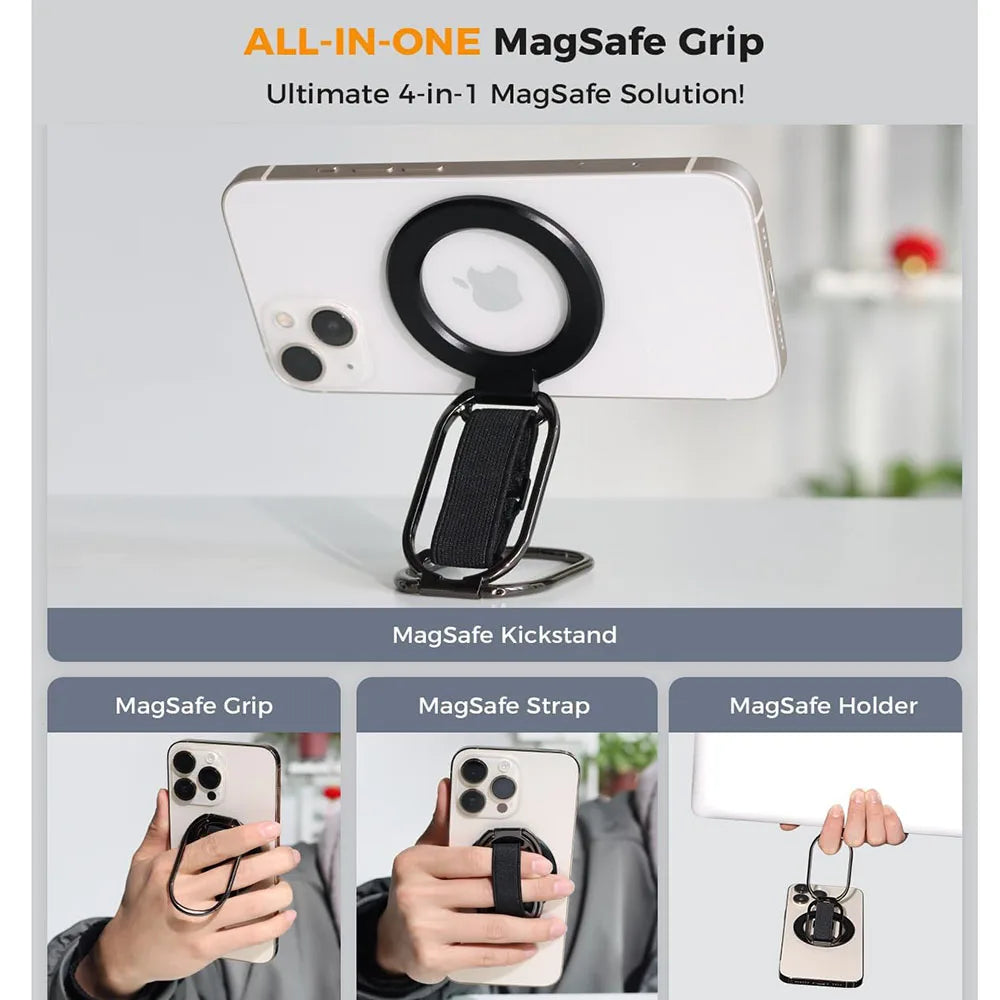 NEW MagSafe Phone Grip Stand for MagSafe Kickstand Compatible with Mag Safe Finger Loop with Phone Ring Holder Strap for iPhone