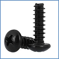 100pcs Phillips Black Self-tapping Screw Pan Head PWA Cross Round Head With Washer Cushion M1.4 M1.7 M2 M2.3 M2.6 M3 M3.5 M4