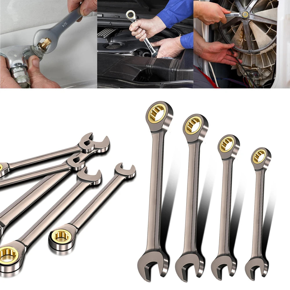 Universal Torx Wrench Adjustable Torque 7-12mm Ratchet Spanner Two-way Fast Plum Ratchet for Bicycle Motorcycle Car Repail Tool