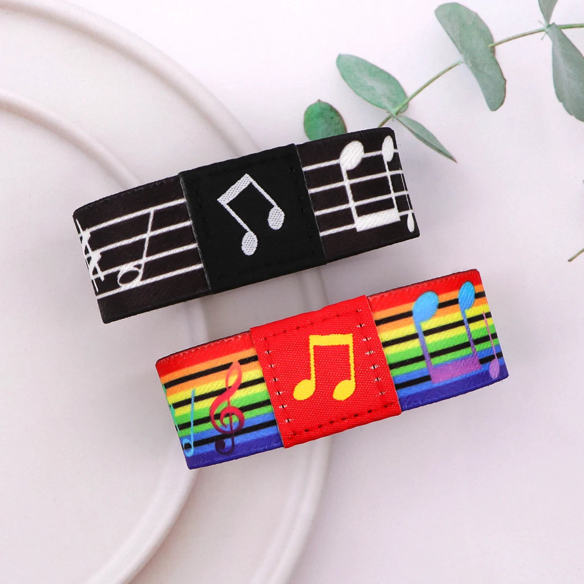 Rainbow Bracelet For Women Men Musical Notes Elastic Sports Wristband Fashion Bangles Jewelry Accessories Gifts