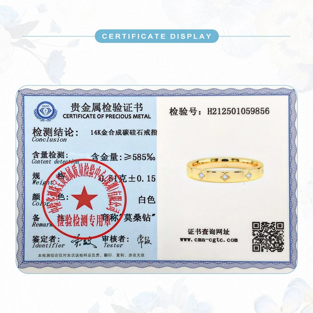 14K Yellow Gold Couple Rings Full Circle Moissanite Diamond Luxury Wedding Band Unisex Ring for Both Men and Women Wedding Bands