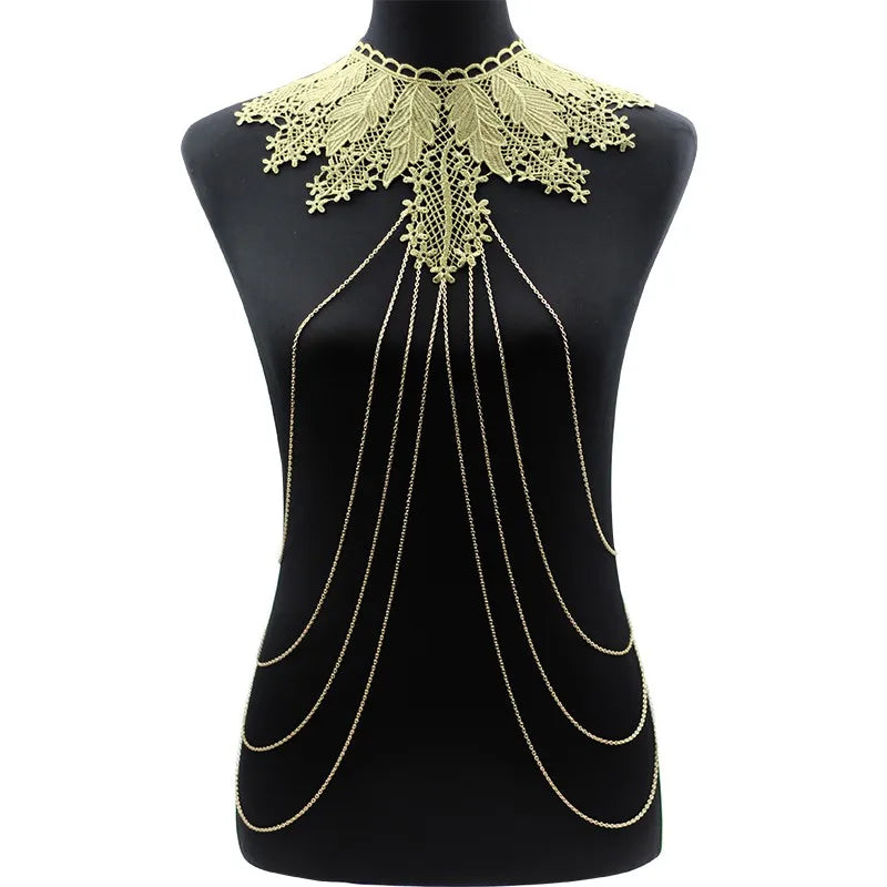 Fashion Chain Necklace Lace Flower Collares Sexy Women Lace Necklace 2017 Elegant Party summer jewelry