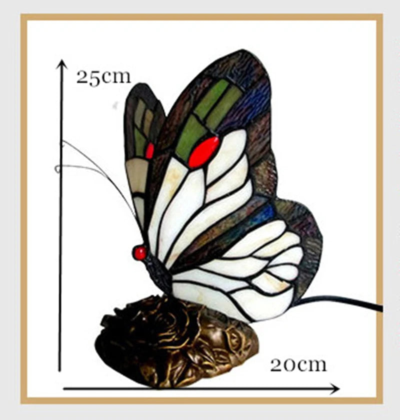 Tiffany turkish table lamp Retro Stained stained glass decor Light Hotel Table Lamp Bedroom Decoration bedroom butterfly lamp