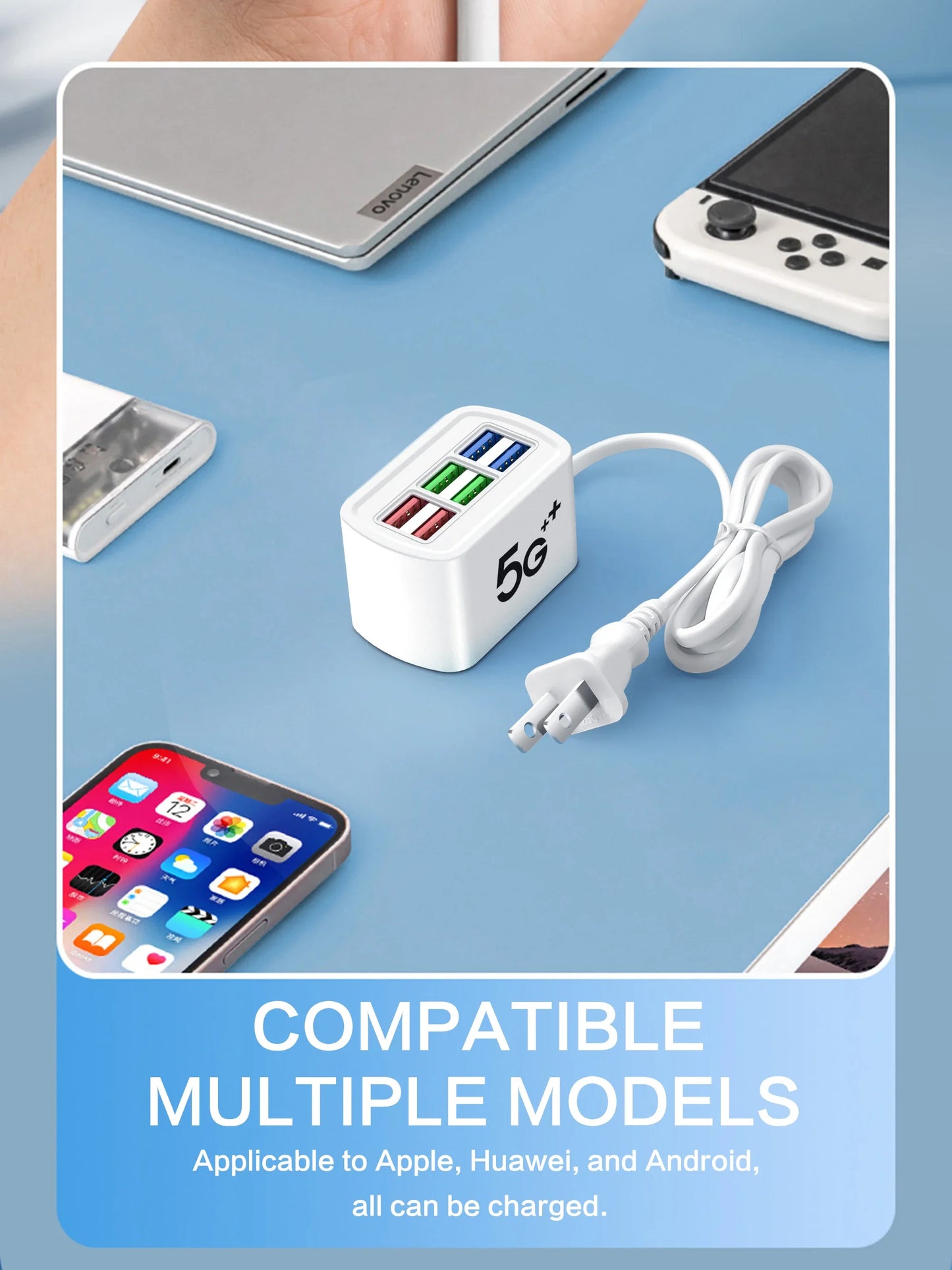 Universal Power Strip Electric Socket 6 USB Ports Multifunction Extension Cable Table Socket EU US Plug Phone Charger Adapter