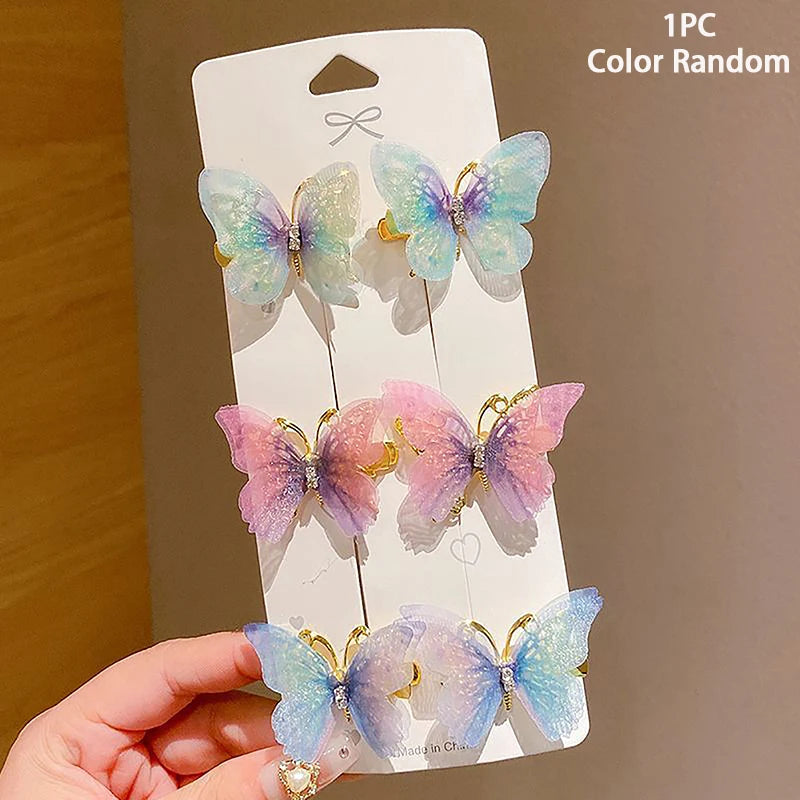 Colorful Butterfly Hairpins Random Girl Hair Clips Women Sweet Rainbow Barrettes Fashion Hair Accessories Ornament