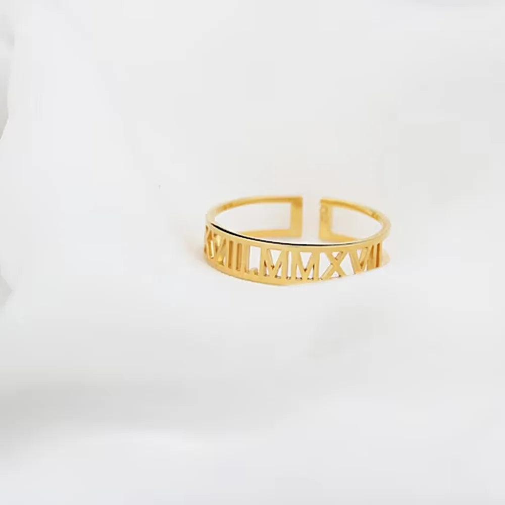 Letter Personalized Engraving Ring Women's Customized Ring Men's Engagement Wedding Stainless Steel Customized Jewelry Gift