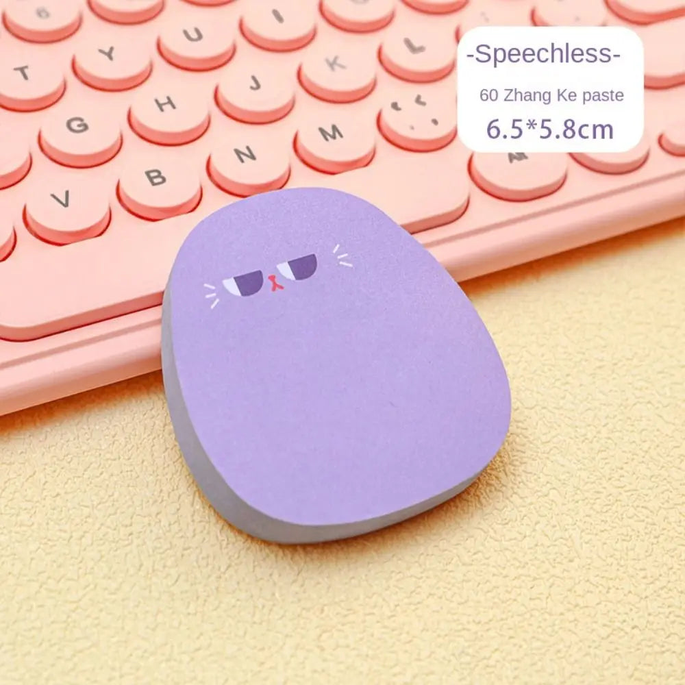 Self-Adhesive Sticker 60 Sheets Sticky Notes Colored Ins Messages Sticking Paper Cartoon Kawaii Message Paper Girls