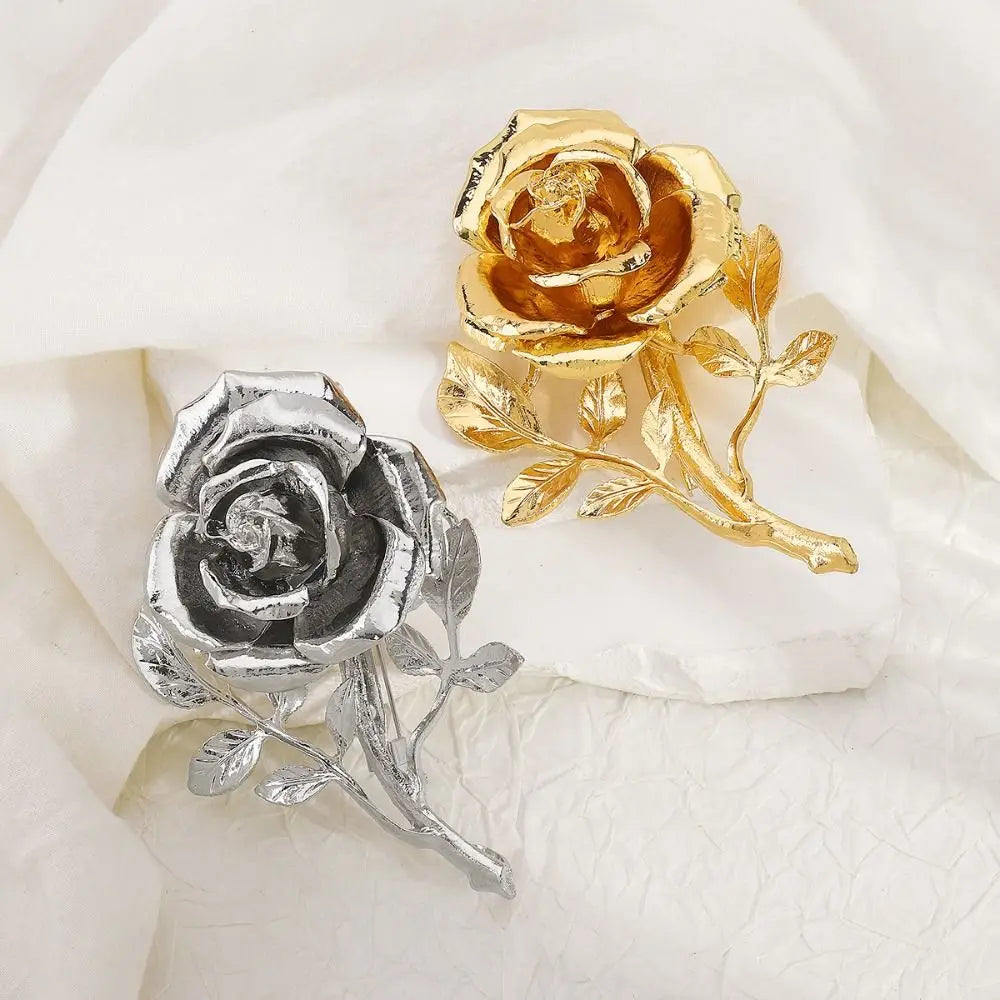 Flower Fairy Rose Brooches Bangle Collar Pin Bouquet Open Bracelet Alloy Jewelry Accessories Banquet Clothes Pin Friends Gift
