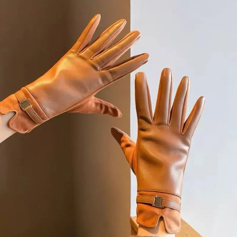 2025 New Gloves for Women in Winter Warm and Plush Thickened Cold Proof Driving Touch Screen Gloves for Outdoor Cycling