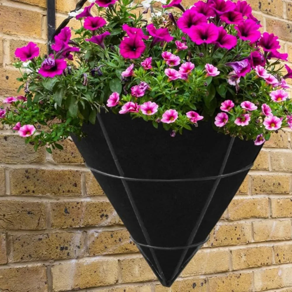 3pcs Durable Breathable Cone Shaped Liners Black Reusable Planter Basket Liners Eco-Friendly Felt Gardening Mats Enhanced Growth