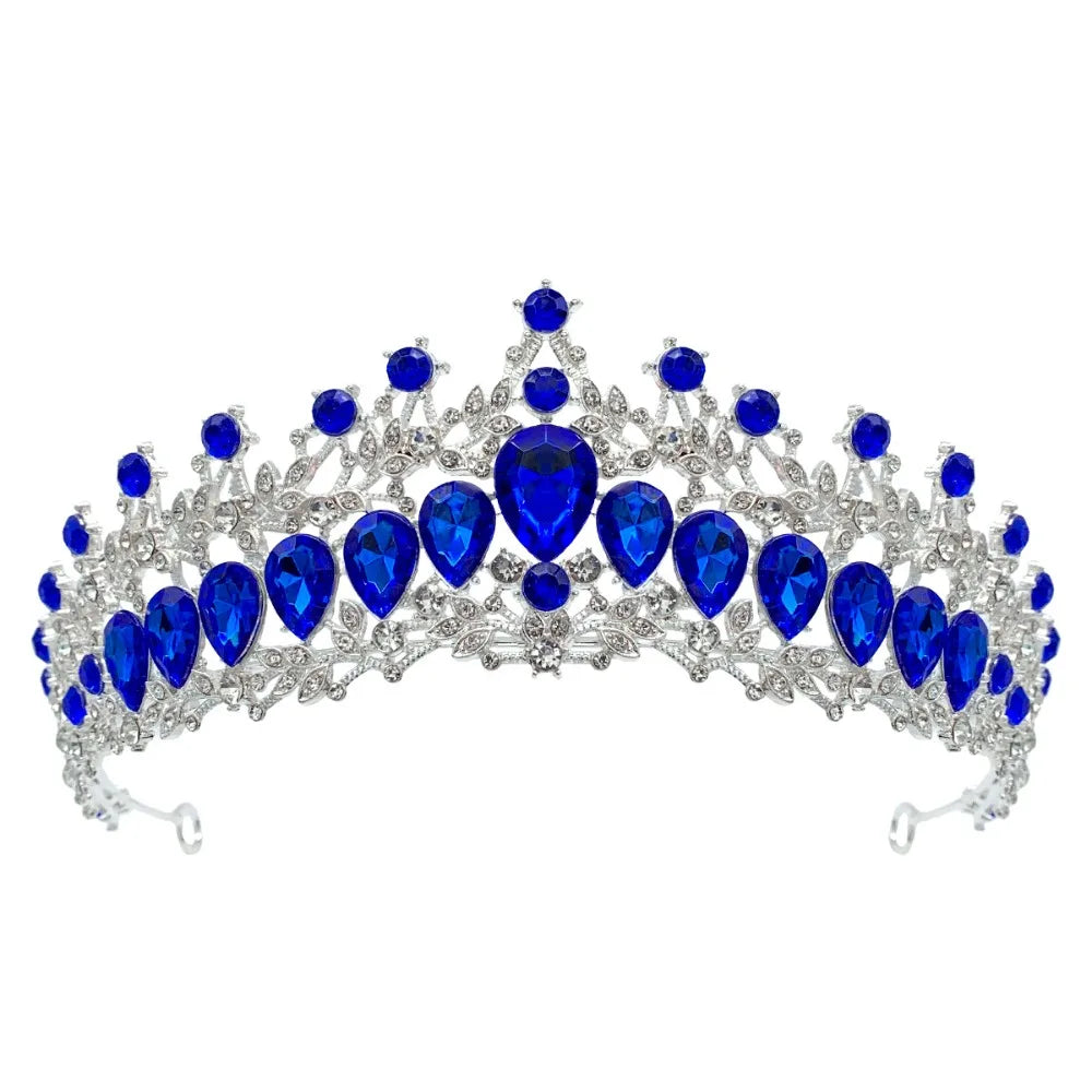 Trendy Shiny Baroque Queen Tiaras Elegant Luxury Alloy Princess Crown Dazzling Adjustable Bridal Headwear Photography Props