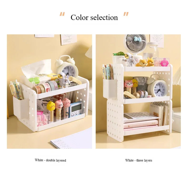 New Multi-functional 3-tier Desktop Organizer, Desktop Shelf, Hole Board, Pen Holder Office Desk Organizer, Desk Desk Organizer