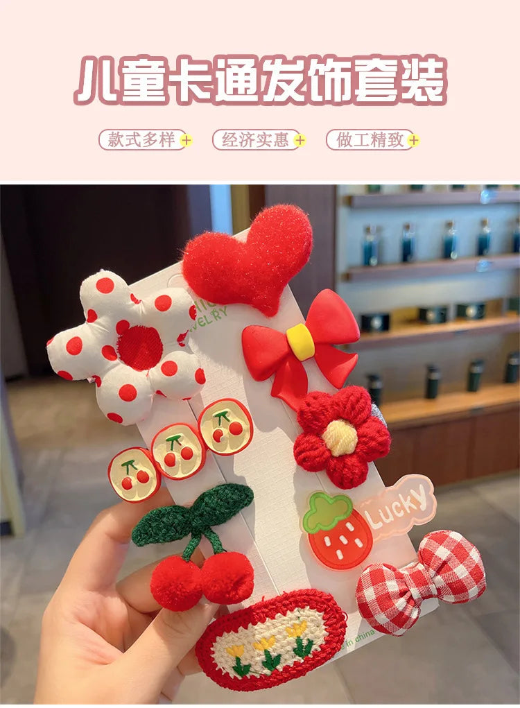 Children's Plush Hair Clip Autumn and Winter Little Girls' Side Barrettes Cute Girls' Baby Headwear 2024 New Hairpins
