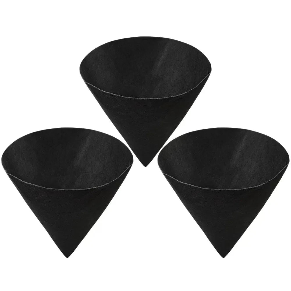 3pcs Durable Breathable Cone Shaped Liners Black Reusable Planter Basket Liners Eco-Friendly Felt Gardening Mats Enhanced Growth