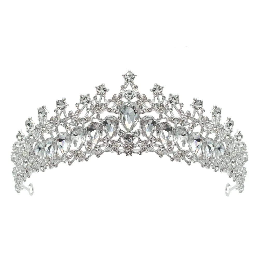 Trendy Shiny Baroque Queen Tiaras Elegant Luxury Alloy Princess Crown Dazzling Adjustable Bridal Headwear Photography Props