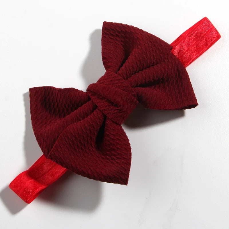 11cm 4.3" Fashion Seersucker Waffle Hair Bows With Headbands For Women Girls Kids Headwear Headband Hair Accessories