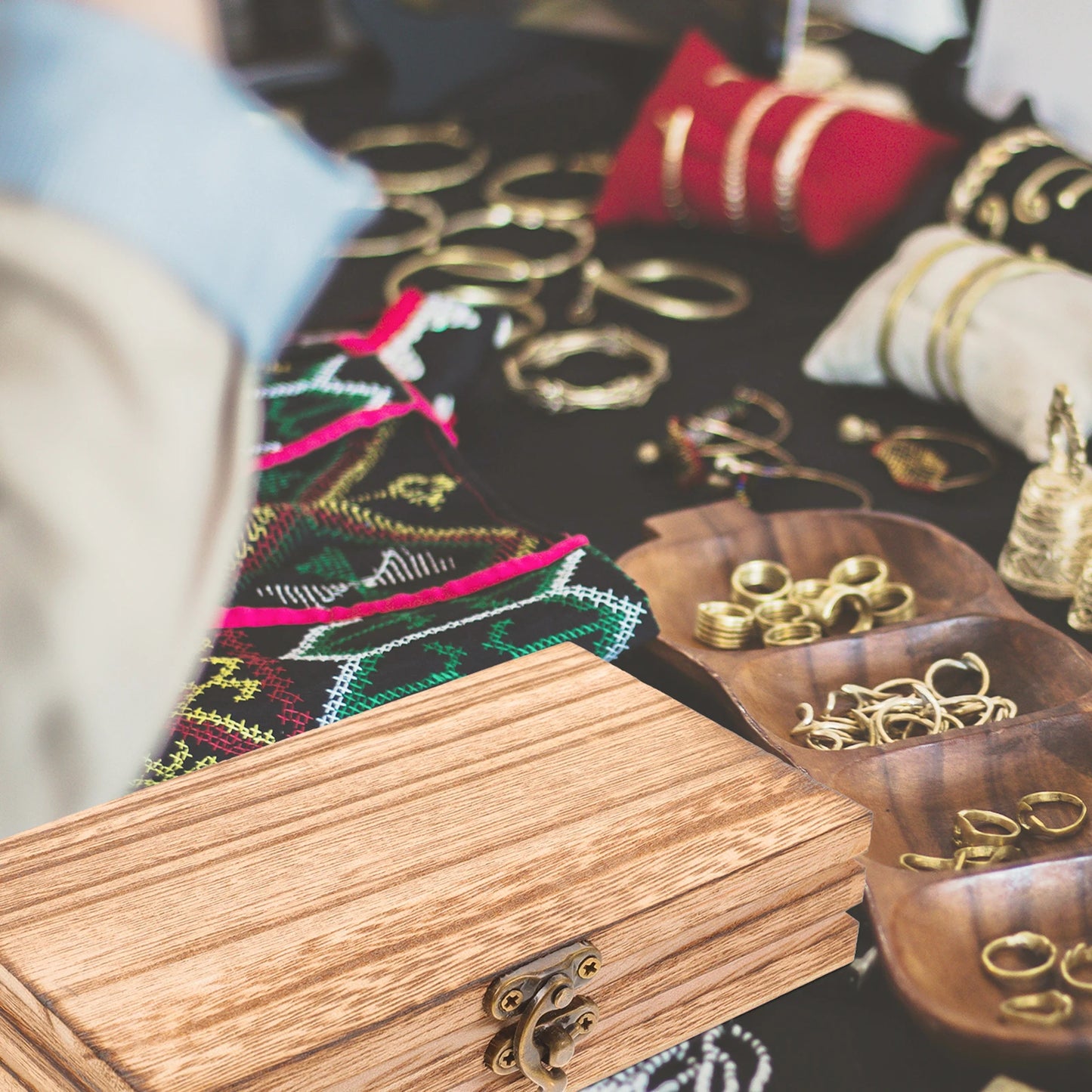 Wooden Storage Box With Lid Wooden Jewelry Box Keepsake Box Trinket Case Eyeglasses Case Home Storage Boxes ganization