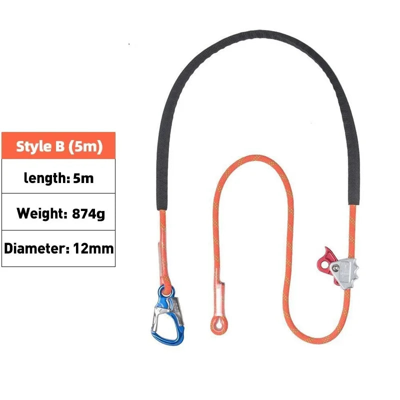 Electrician Fence Height Work Adjustable Positioning 12mm Safety Rope Flat Belt Fall Prevention Construction Safety Equipment