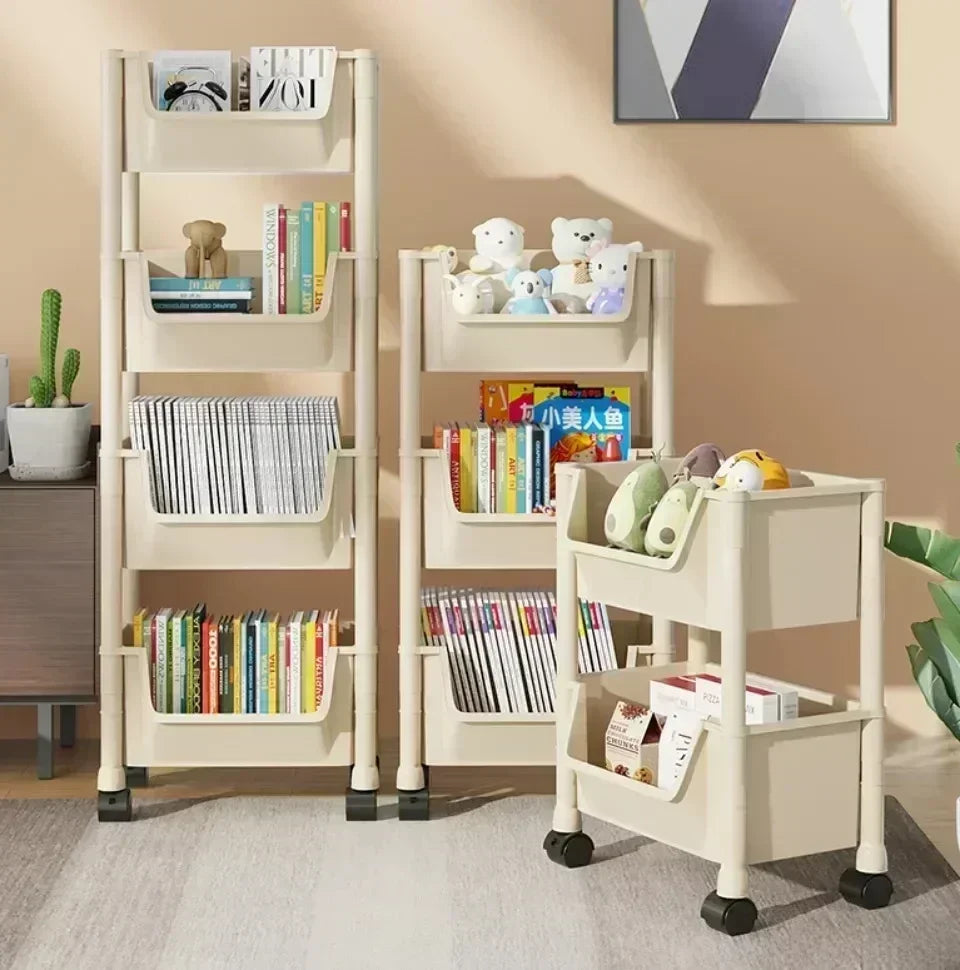 NEW Kitchen Storage Trolley Bookshelf Slit Storage Cabinet Bathroom Living Room Home Organizer Rack Kitchen Corner Narrow