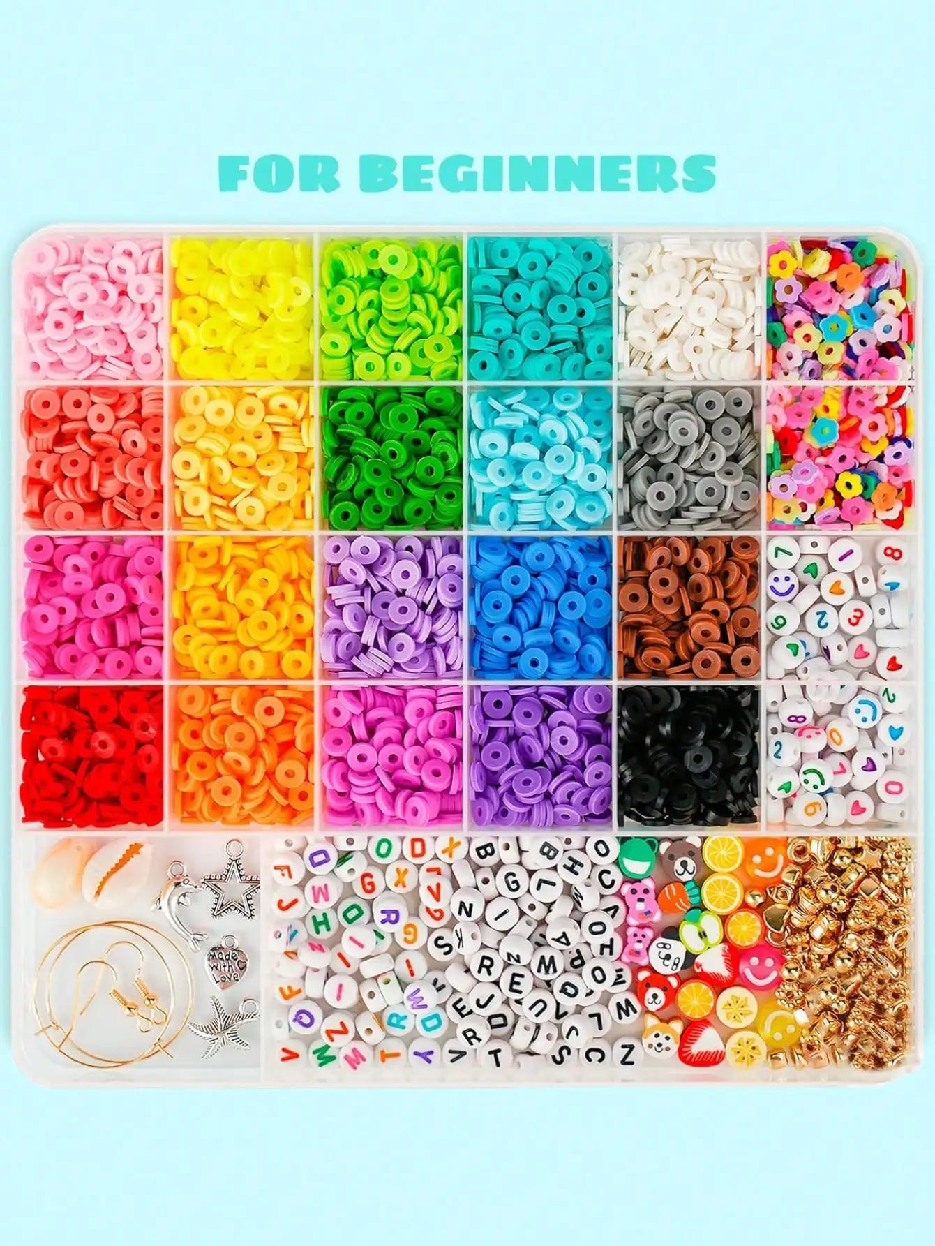 3200+pcs DIY Jewelry Making Kit for Beginner DIY Arts Crafts Gift for Women Preppy Clay Beads with Charms Friendship Bracelets