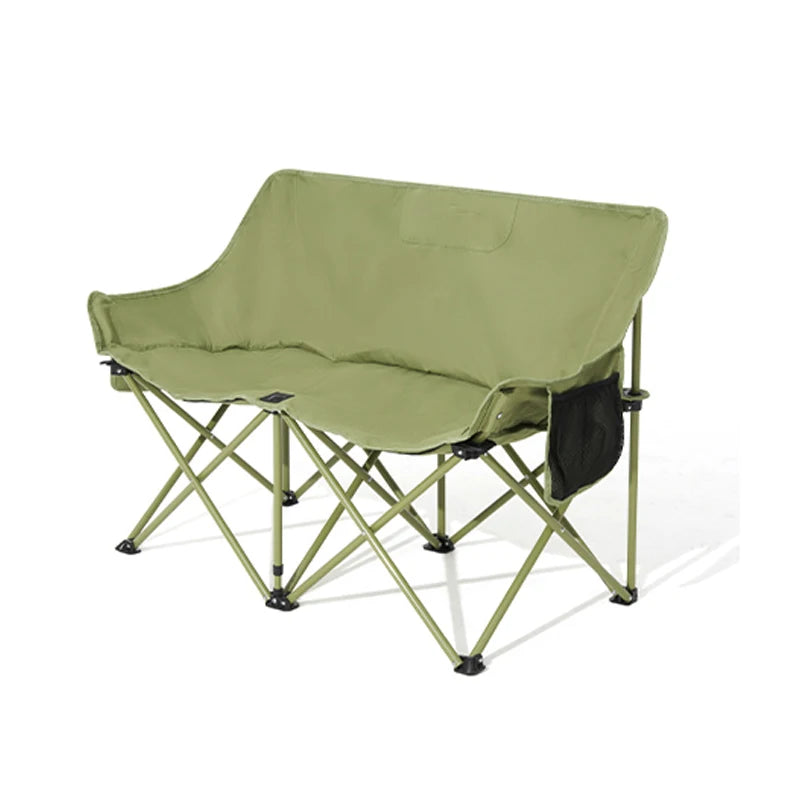 WESTTUNE Double Camping Chair Outdoor Fishing Backrest Chair Portable Folding Lawn Chair Beach Tourist Double Seat Leisure Chair